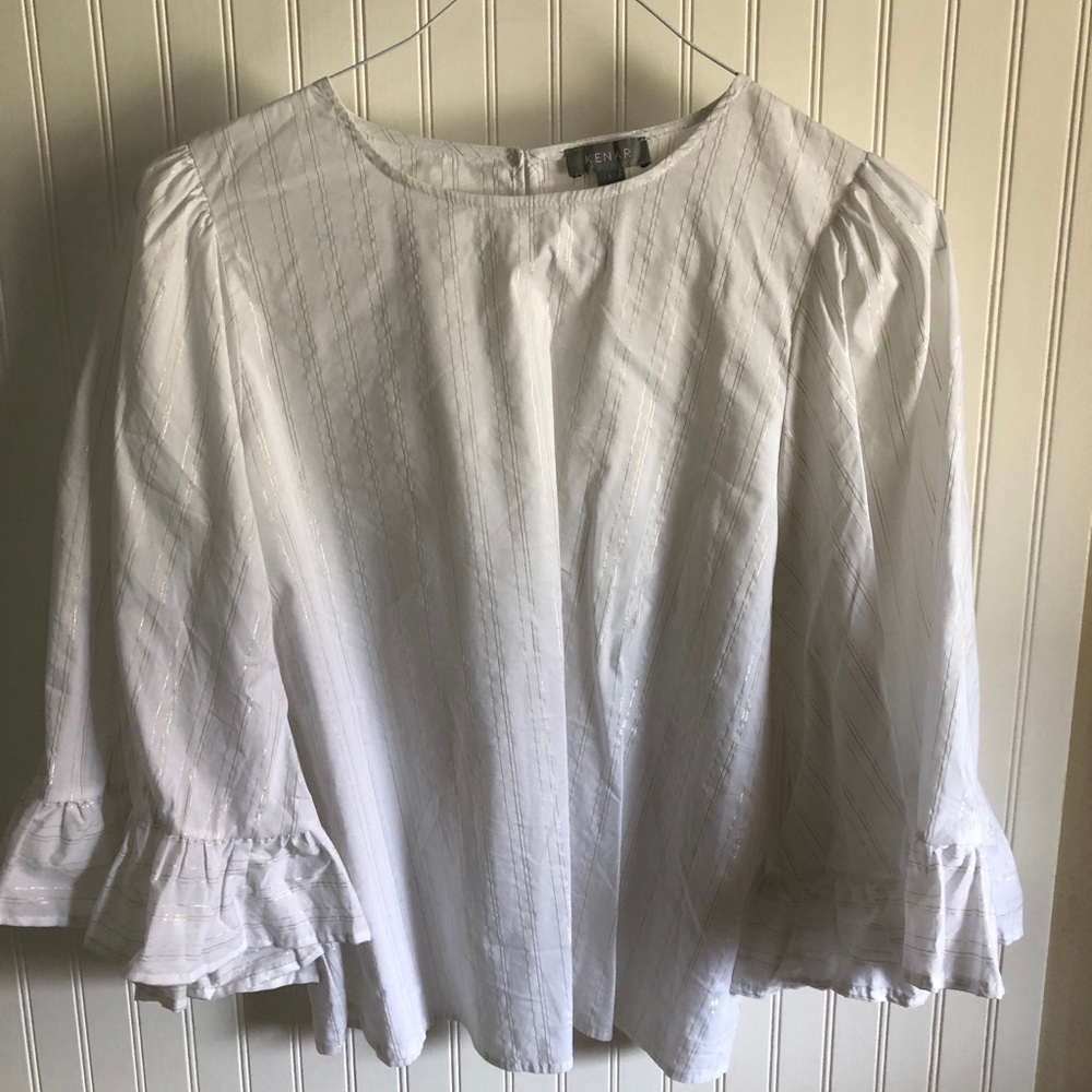 Cute white with gold strip blouse
